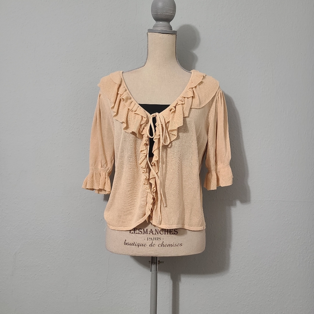 Zara Knit Top Ruffled NWT Size‎ Med